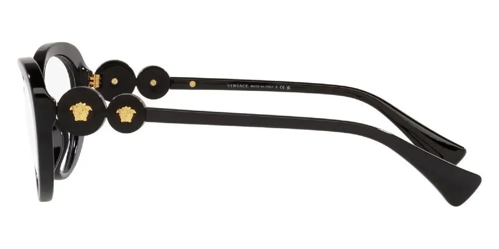 NWT Versace VE3331U-U55 Black Cat-Eye 55mm Glasses